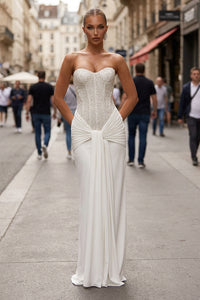 Defined Waist Corset Maxi Dress