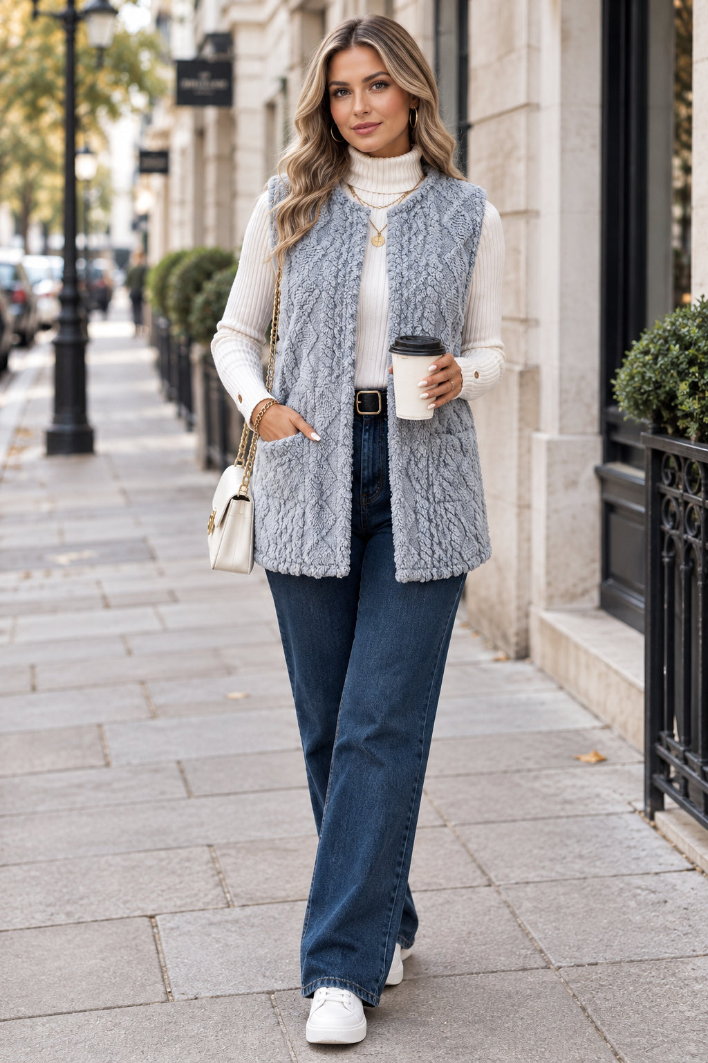 Textured Longline Vest