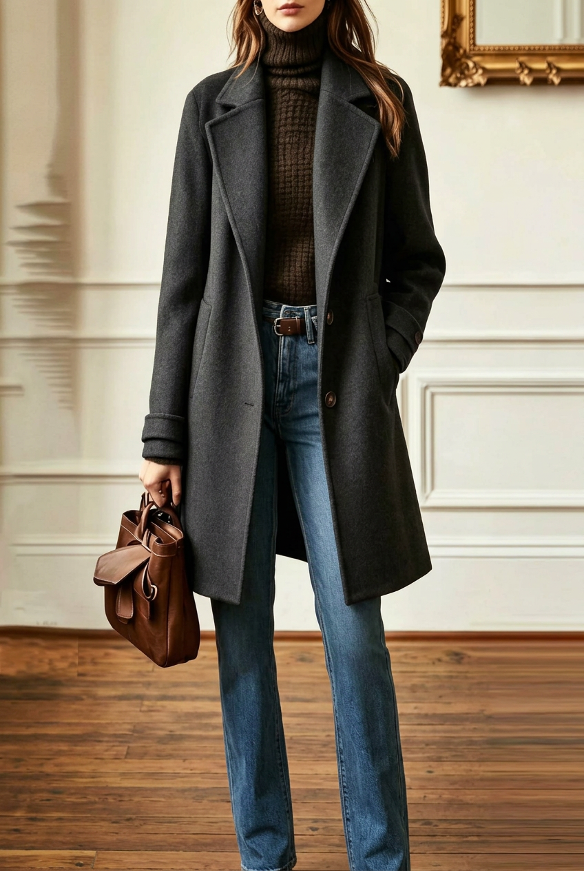 Charcoal Nancy coat in 2:3