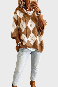 Coffee-brown Winnie argyle jumper in 2:3
