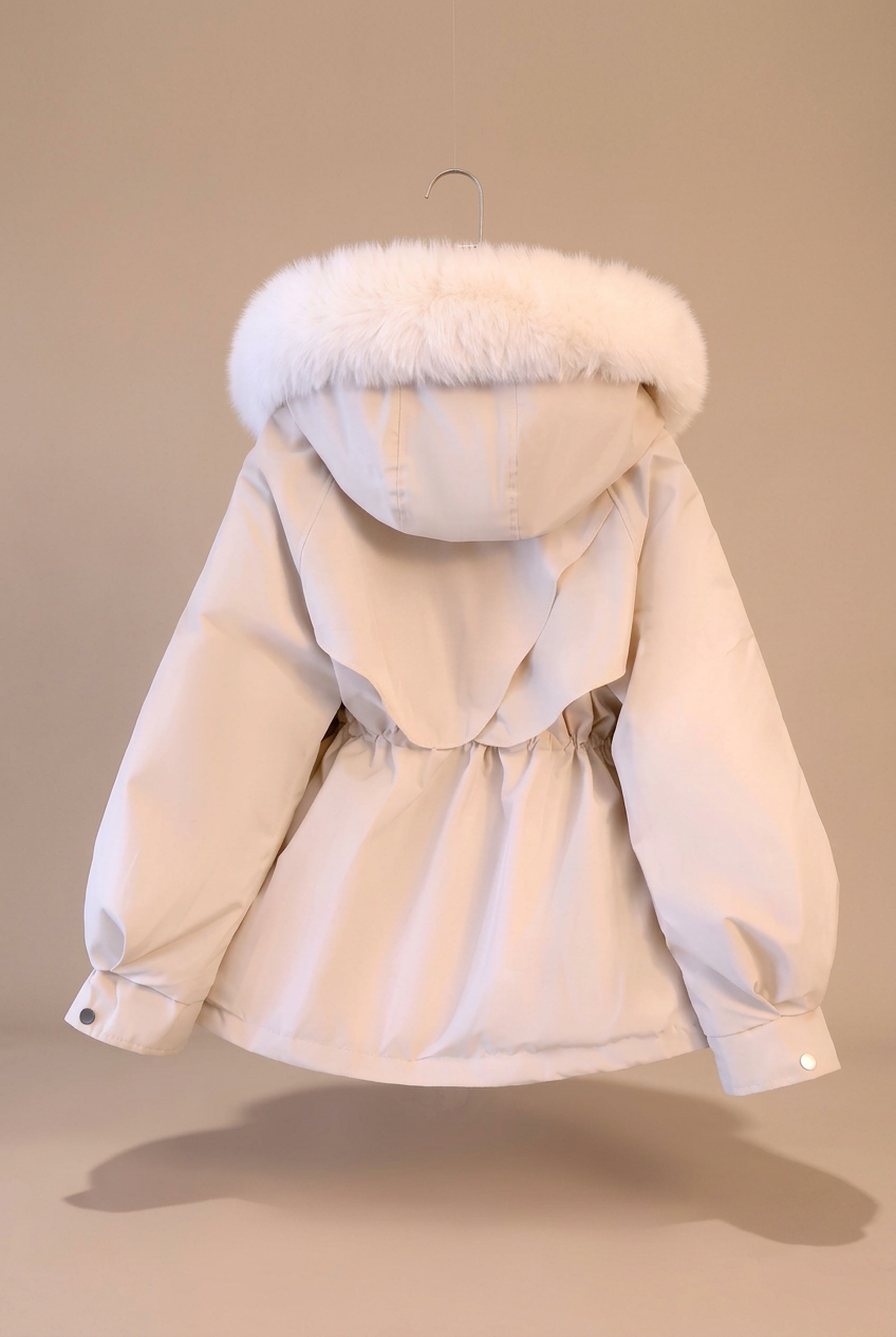 Cream Florence parka, back view