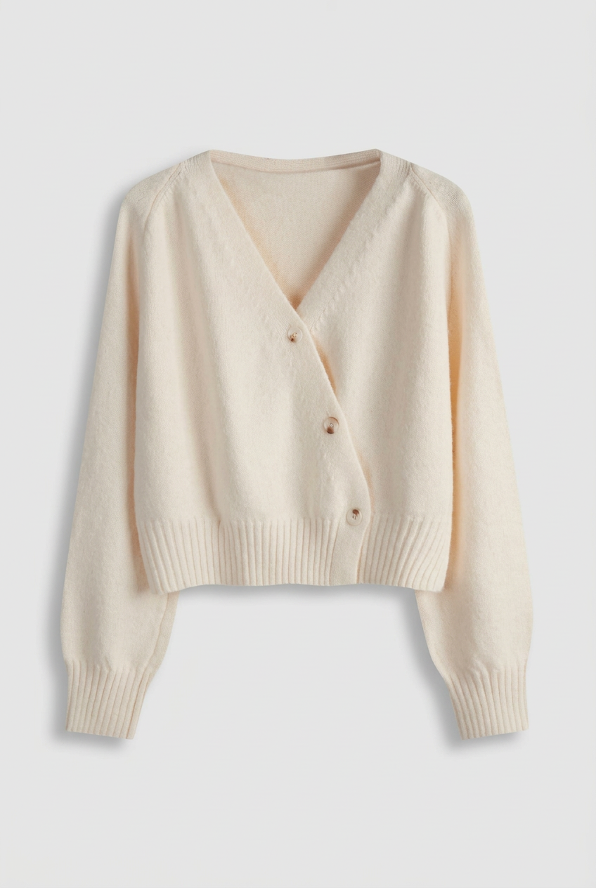 Cream Mabel cardigan studio preview