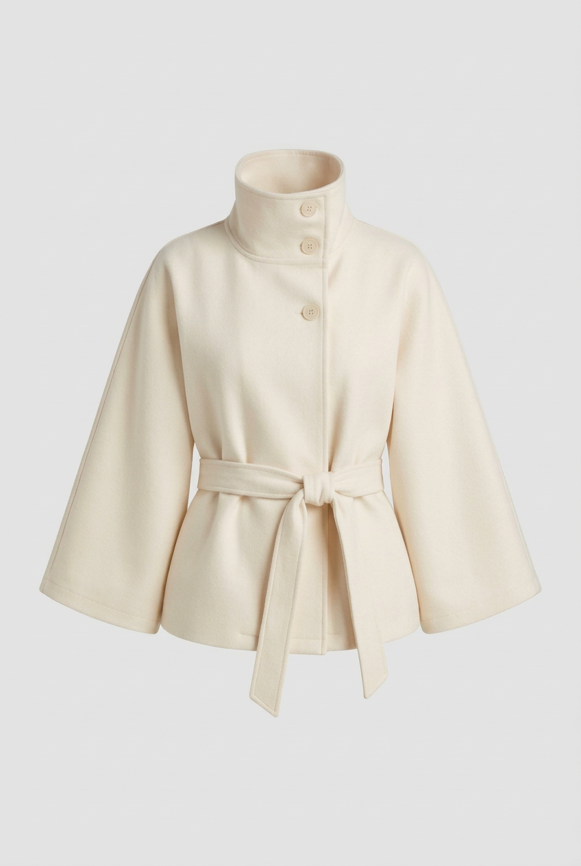 Cream Martha wrap jacket in 2:3