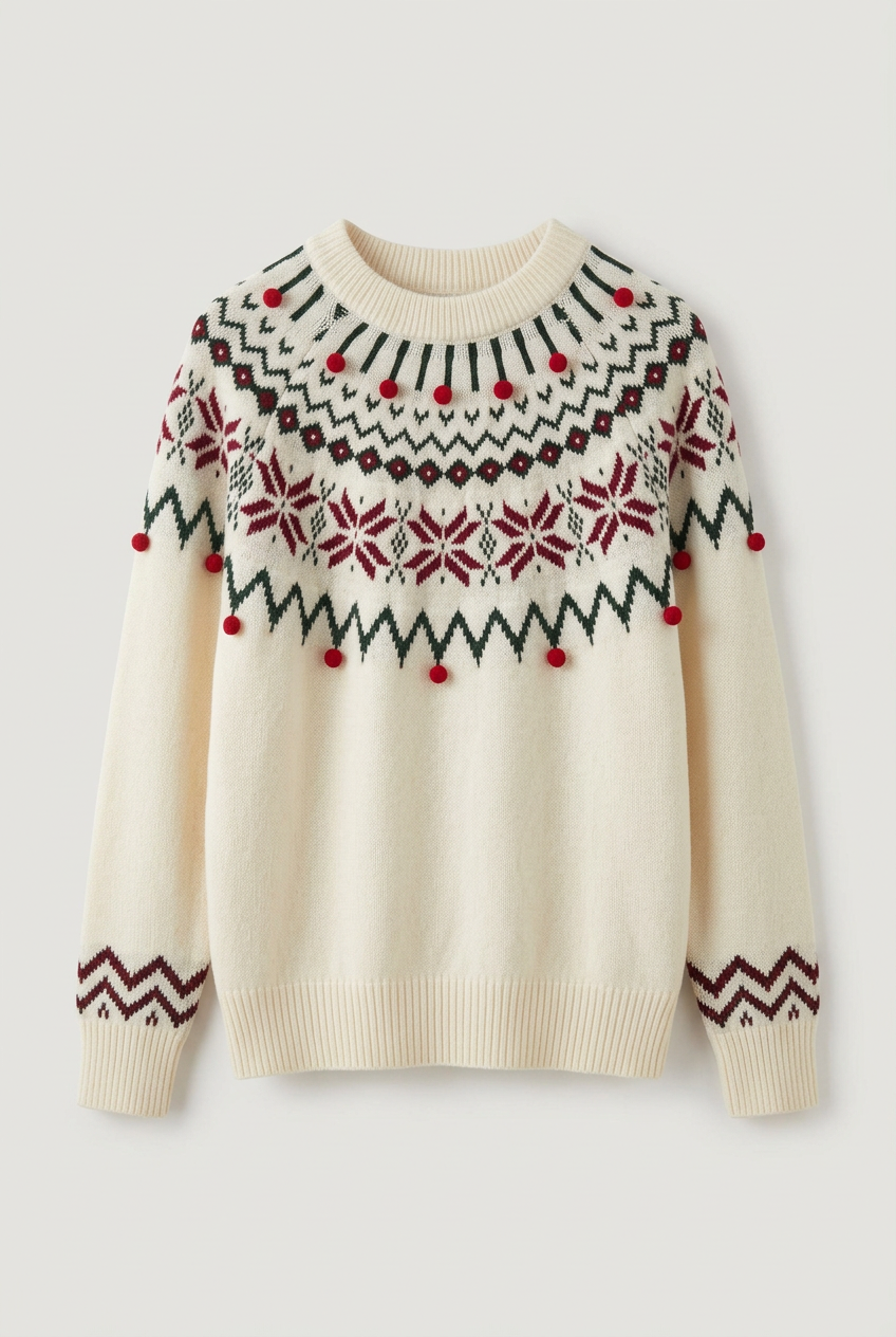 Cream Nancy Christmas jumper without hanger