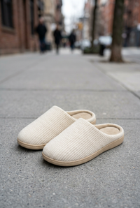Cream sidewalk slippers