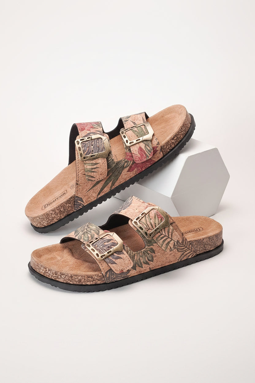 Tropical Buckle Beach Slippers for Casual Summer Wear