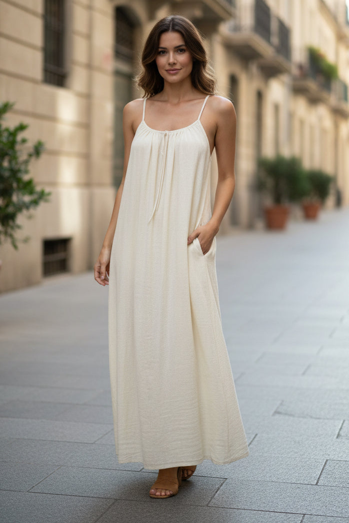 Gentle Bust Sleeveless Maxi Dress