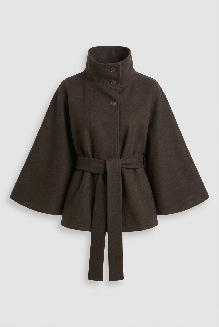 Dark brown Martha wrap jacket in 2:3