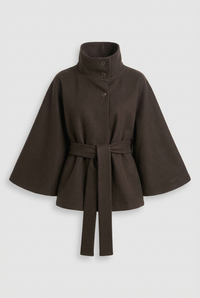 Dark brown Martha wrap jacket in 2:3