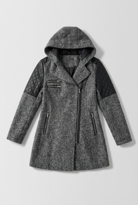 Dark gray coat flat lay