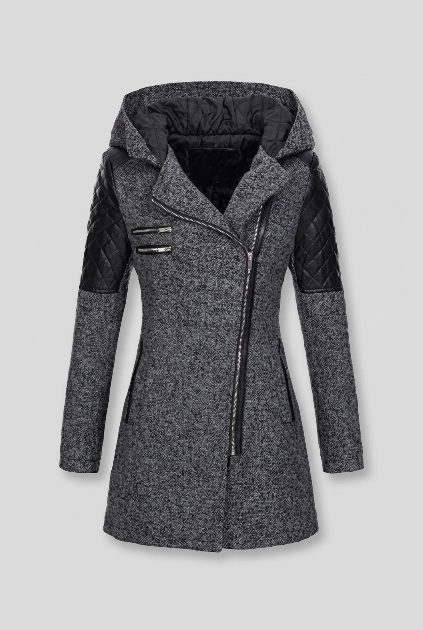 Dark gray coat studio portrait