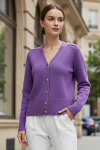 V-Neck Button Knitwear Casual Cardigan
