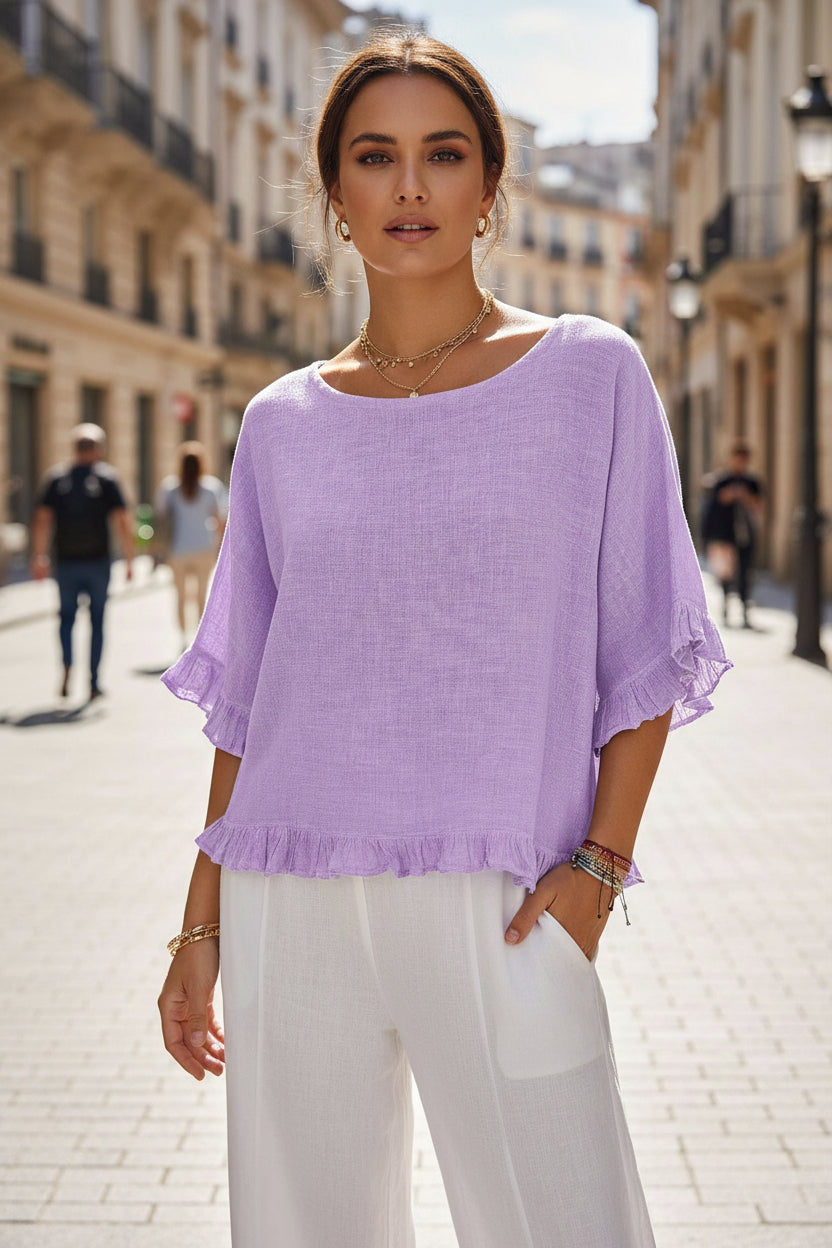Ruffle Blouse Loose Fit