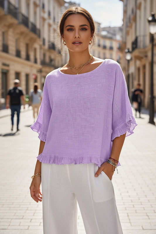 Ruffle Blouse Loose Fit