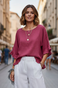 Ruffle Blouse Loose Fit