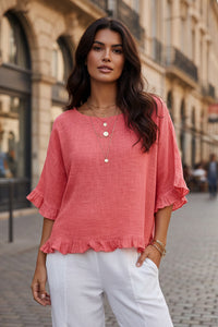 Ruffle Blouse Loose Fit