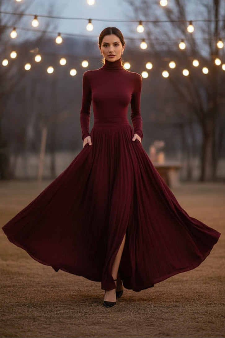 Pleated Maxi Dress