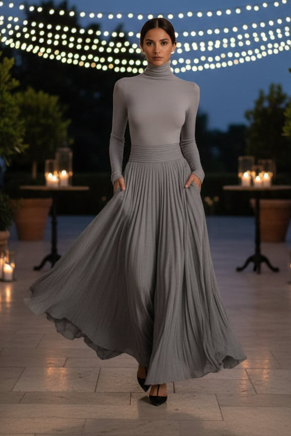 Pleated Maxi Dress