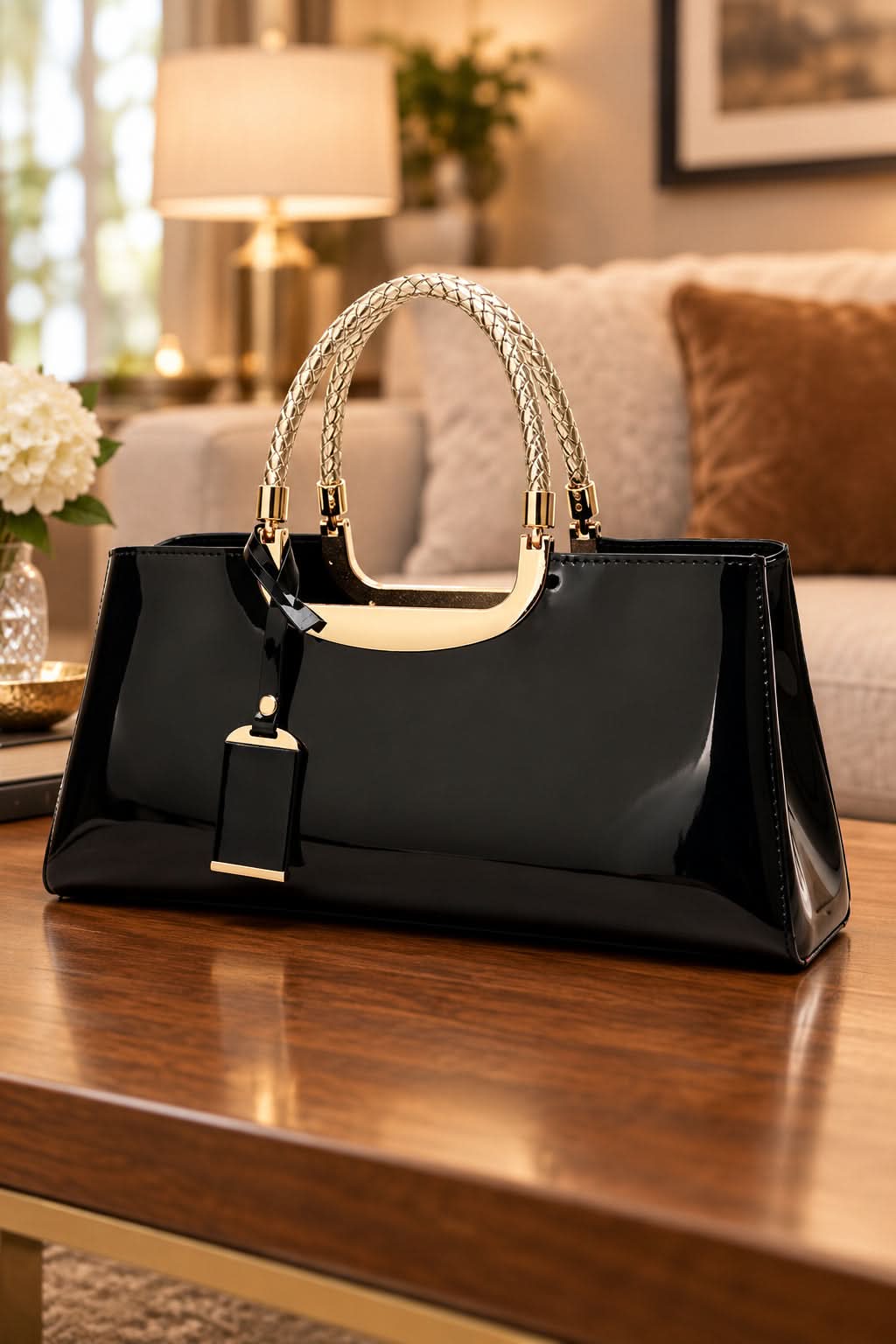 Glossy Finish Handbag