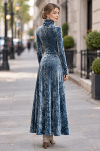 Turtleneck Party Dress with Sleek Fitted Silhouette