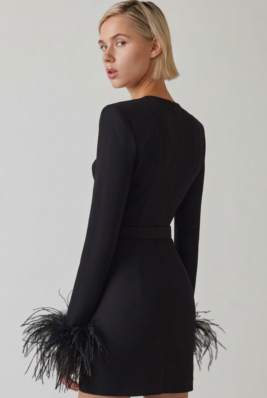 Elsie black dress, back view