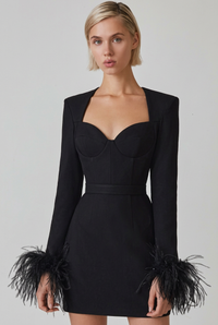 Elsie black dress, front view