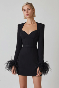 Elsie black dress, wider front view