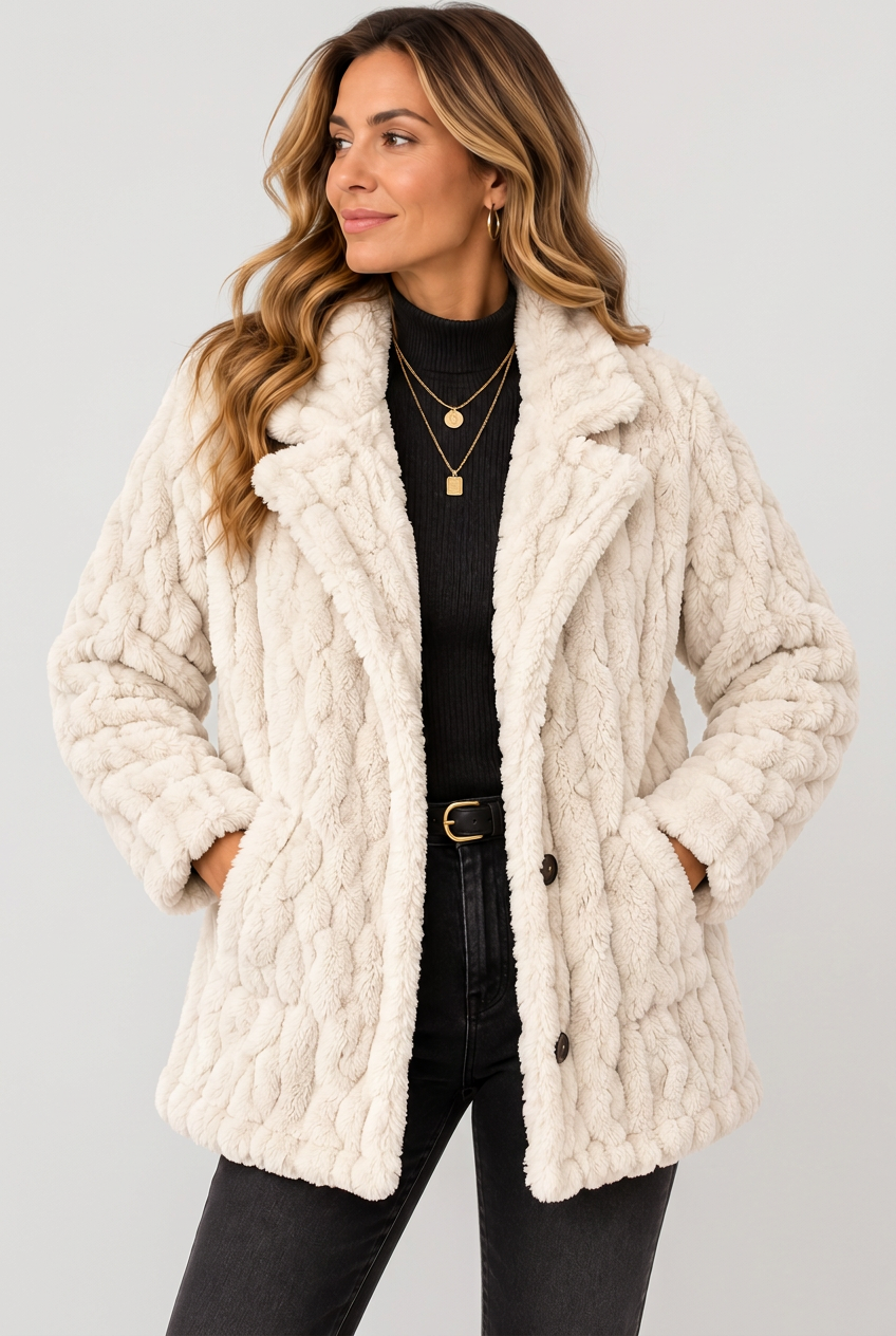 Esme coat front studio preview
