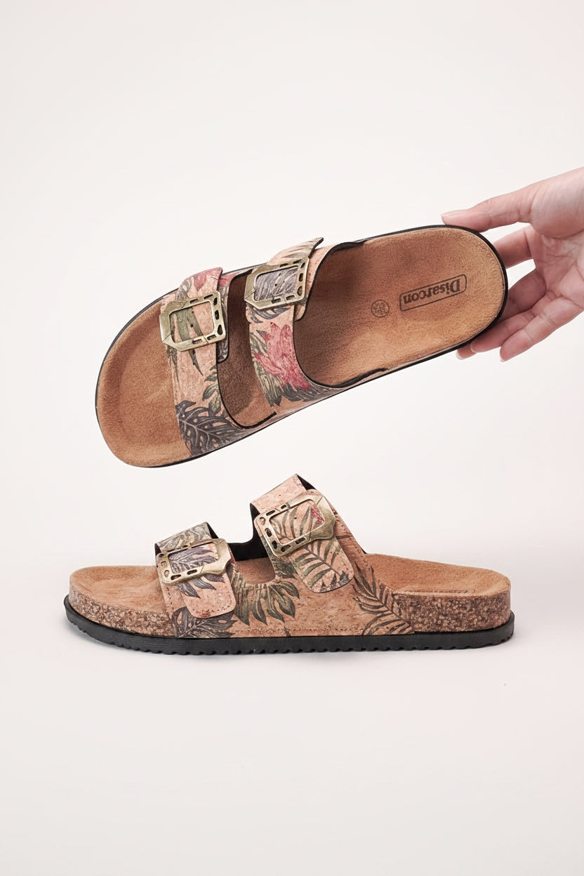 Tropical Buckle Beach Slippers for Casual Summer Wear