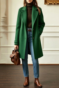 Green Nancy coat in 2:3