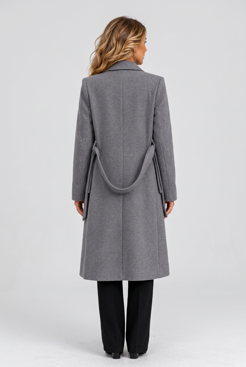 Grey coat back studio view
