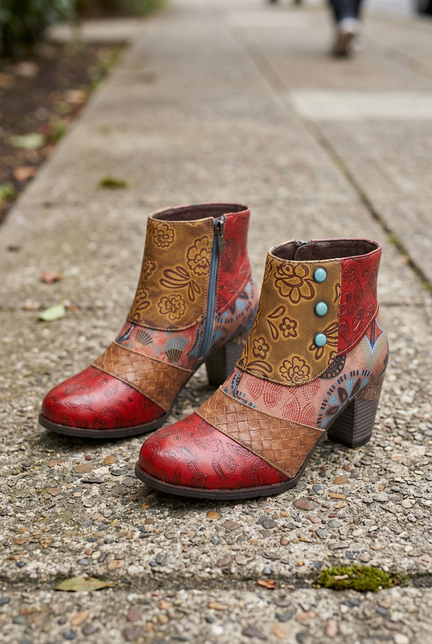Retro Women's Boots with Stylish Side Zipper