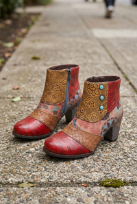 Retro Women's Boots with Stylish Side Zipper