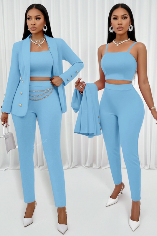 Cami Pants Set with Straight-Leg Trousers