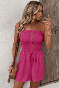Trägerloser Knopf-Front-Sommer-Overall