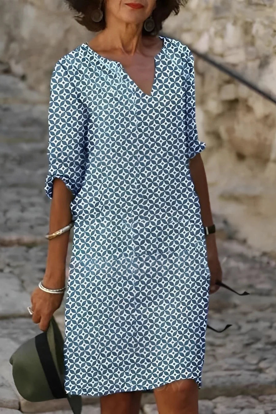 Breezy Mini Dress Split Neckline