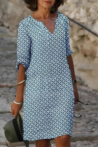 Breezy Mini Dress Split Neckline
