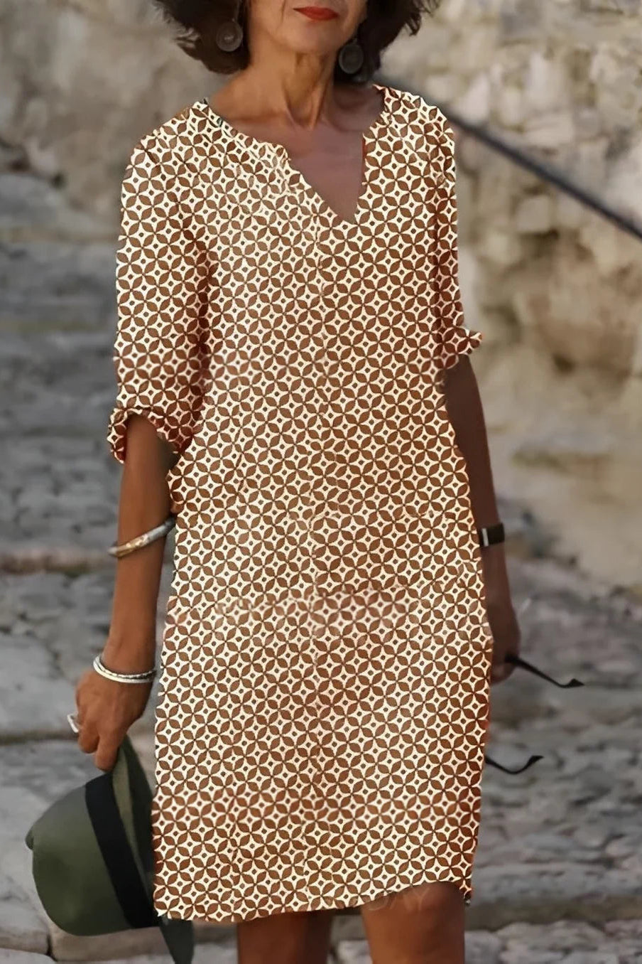 Breezy Mini Dress Split Neckline
