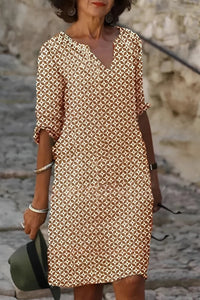 Breezy Mini Dress Split Neckline