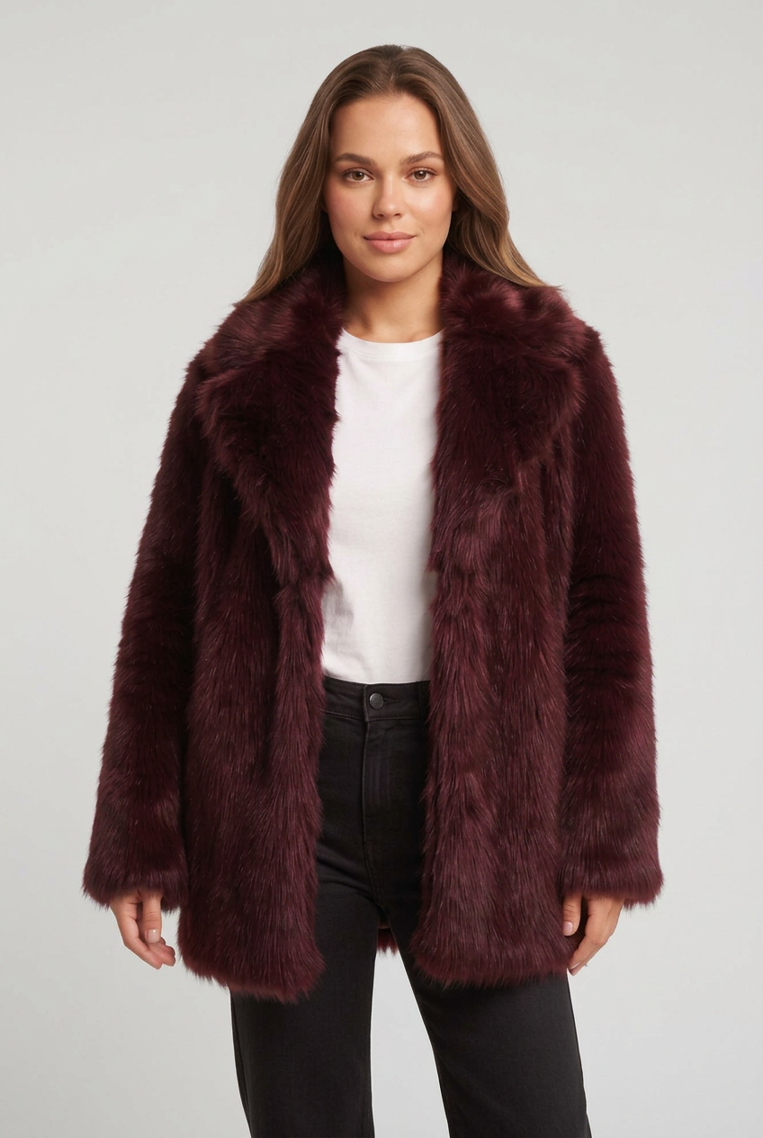 Kalyn burgundy coat studio preview