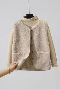 Kaylah beige gilet hanger studio preview