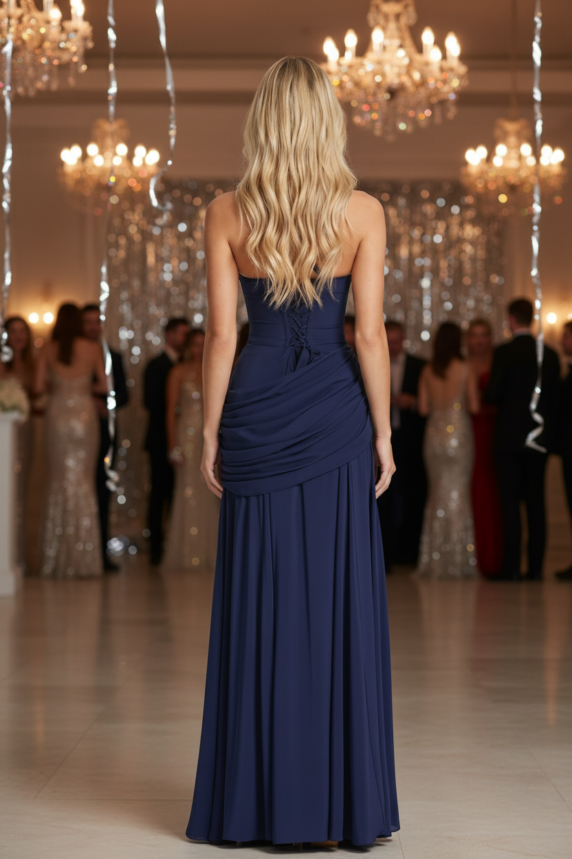 Maxikleid mit Raffungen