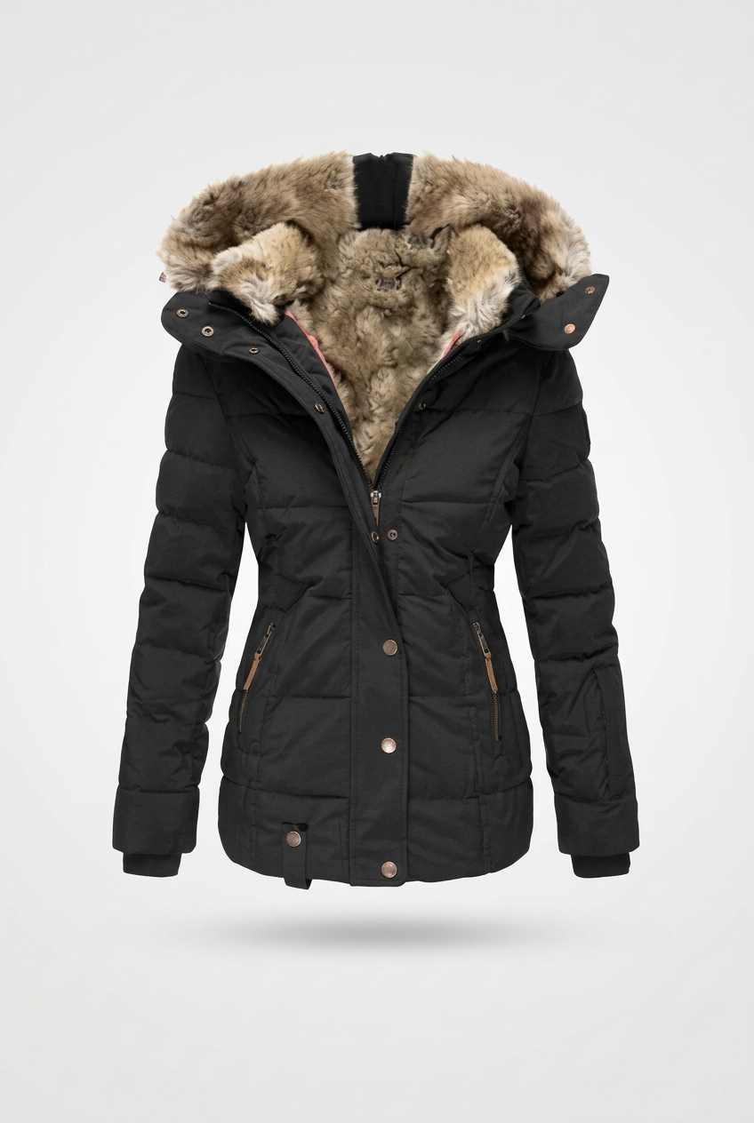 Krystle black puffer jacket studio preview