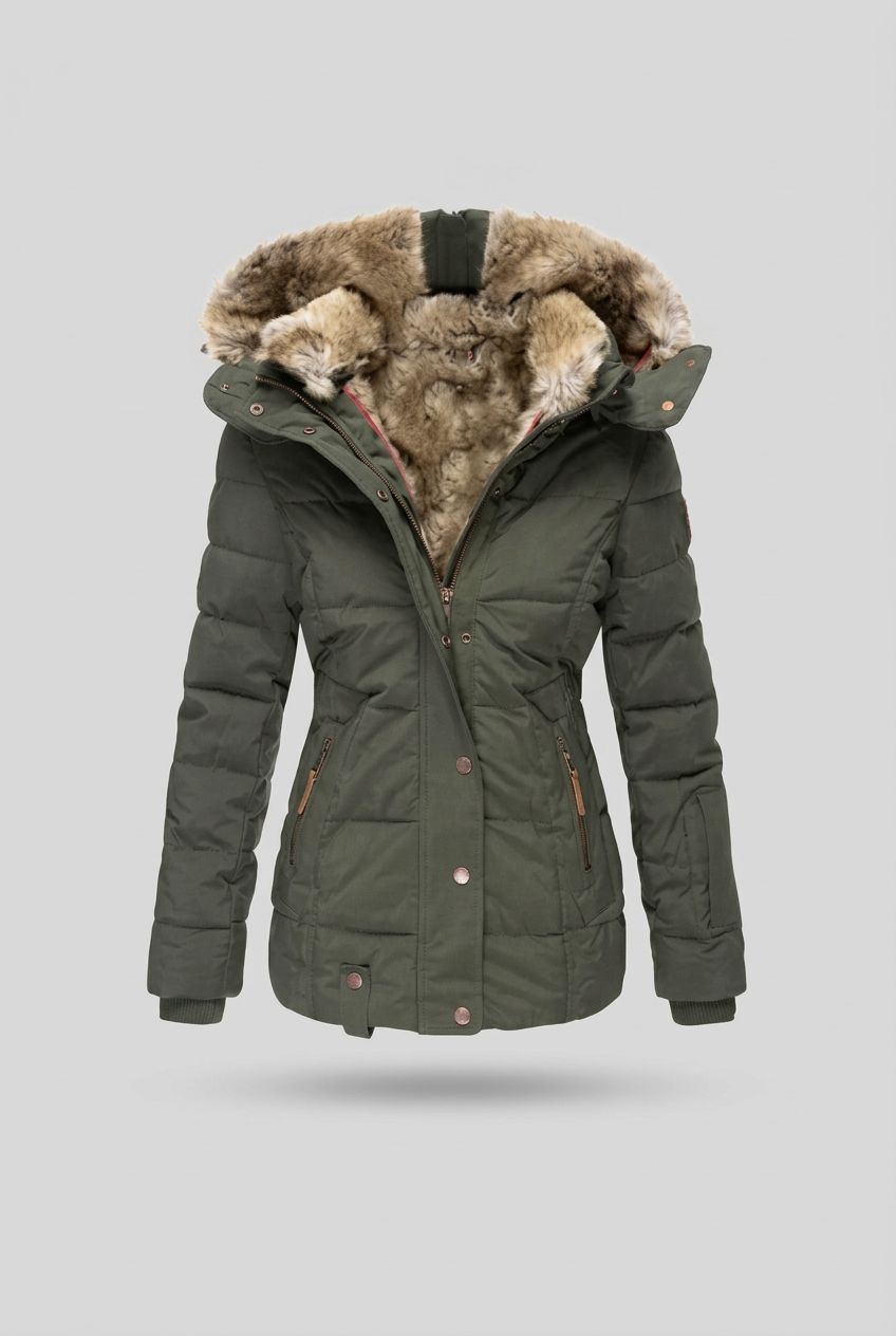 Krystle green puffer jacket studio preview