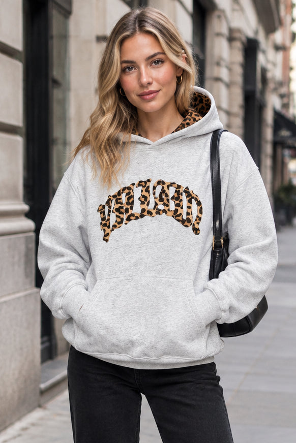 Soft Leopard Detail Hoodie