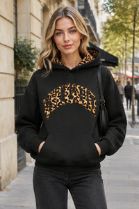 Soft Leopard Detail Hoodie