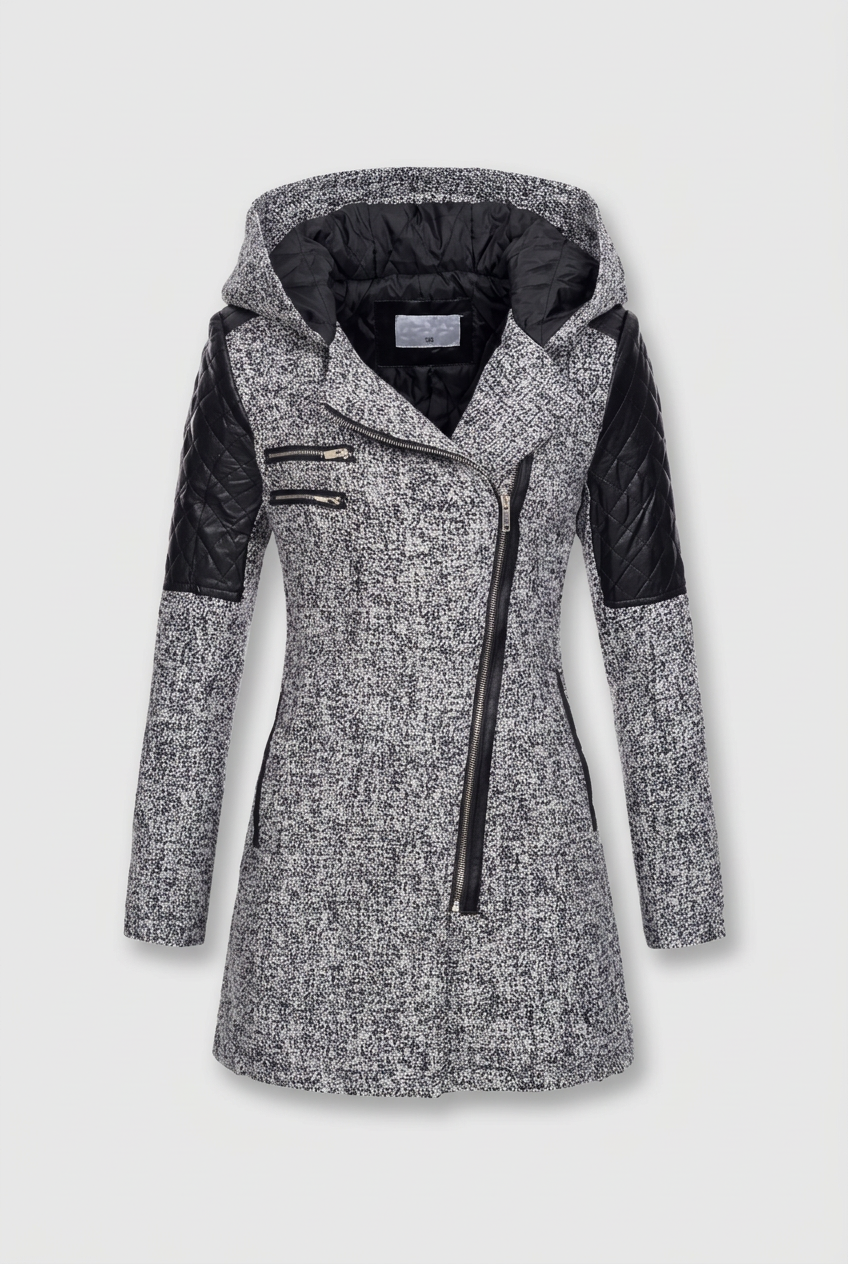 Light gray coat studio portrait