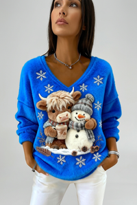 Maegan blue Christmas jumper studio preview