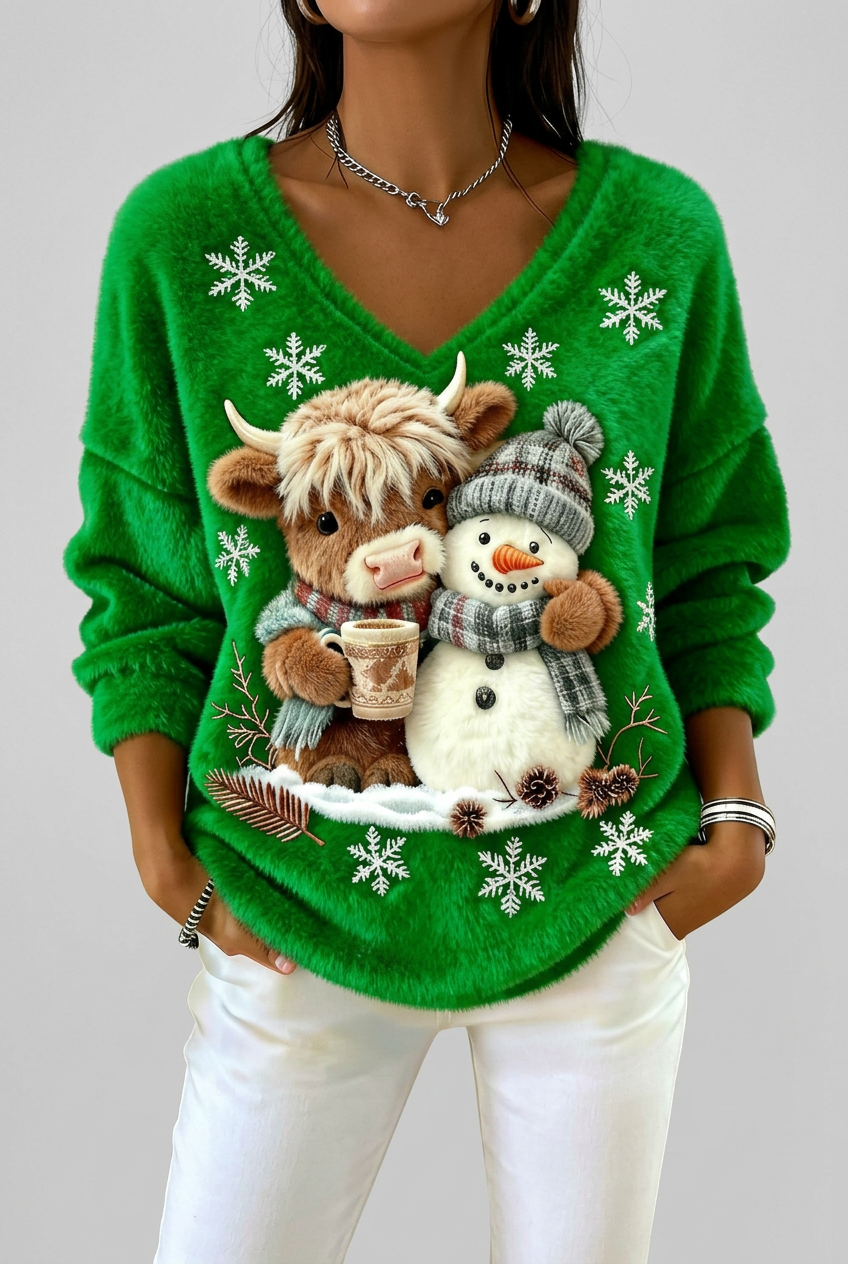 Maegan green Christmas jumper studio preview