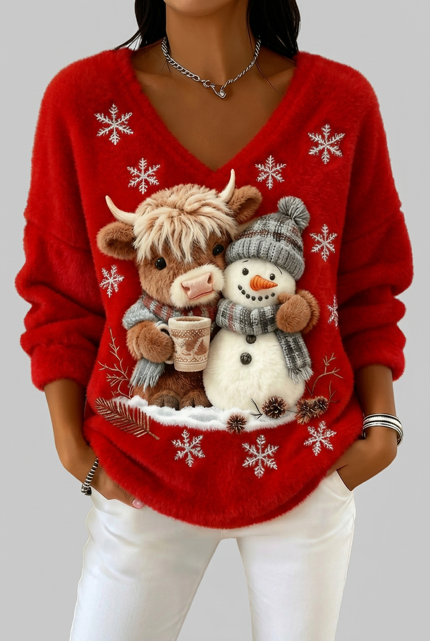 Maegan red Christmas jumper studio preview